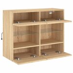 vidaXL Meuble TV mural avec lumières LED chêne sonoma 78 5x30x60 5 cm