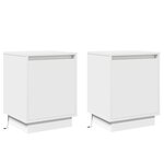 vidaXL Coffres de chevet avec lumières LED 2 Pièces Blanc 39x34 5x50 cm