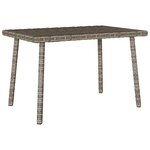 VidaXL Table basse de jardin rectangulaire gris 60x40x37 cm rotin