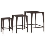 vidaXL Tables gigognes de jardin 3 Pièces marron résine tressée