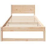 vidaXL Cadre de lit Naturel Bois de pin massif Simple Robuste