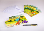 Sachet de 6 cartes doubles d'invitation d'anniversaire enfant et 6 enveloppes