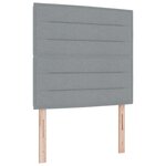 vidaXL Lit à ressorts avec matelas et LED gris clair 90x200 cm en tissu