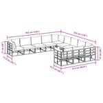 vidaXL Ensemble de canapé de jardin 11 Pièces Noir 70 x 70 x 32 cm