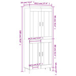 vidaXL Buffet haut Gris béton 69 5x34x180 cm Bois d'ingénierie