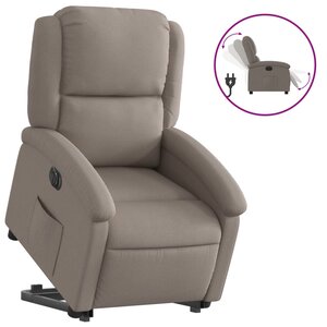 vidaXL Fauteuil inclinable électrique taupe tissu