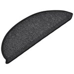 vidaXL Tapis d'escalier 15 pièces 56 x 17 x 3 cm Anthracite Demi-rond
