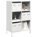 vidaXL Buffet haut blanc 68x39x103 5 cm acier