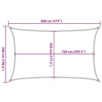 vidaXL Voile d'ombrage 160 g/m² rectangulaire jaune 5x8 m PEHD