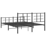 vidaXL Cadre de lit métal sans matelas avec pied de lit noir 150x200cm