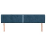 vidaXL Tête de lit avec oreilles Bleu foncé 163x23x78/88 cm Velours