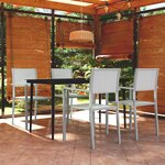 vidaXL Ensemble de salle à manger de jardin 5 Pièces Blanc