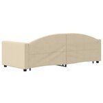 vidaXL Lit de jour avec gigogne et tiroirs crème 80x200 cm tissu