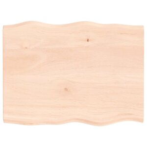 vidaXL Dessus de table bois chêne massif non traité bordure assortie