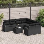 vidaXL Ensemble de canapé de jardin Noir 55 x 55 x 37 cm polyrotin