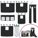 vidaXL Lit superposé sans matelas avec toboggan blanc noir 90x190 cm