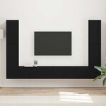 vidaXL Ensemble meuble TV 8 Pièces Noir Bois d'ingénierie