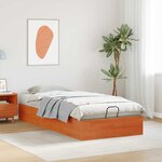 vidaXL Cadre de lit ottoman avec rangement Brun Ciré 80 x 200 cm