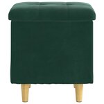 vidaXL Pouf de rangement Vert foncé 40 x 40 x 45 cm Velours