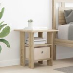 vidaXL Table de chevet 2 pc Chêne Sonoma 41 x 40 x 45 cm