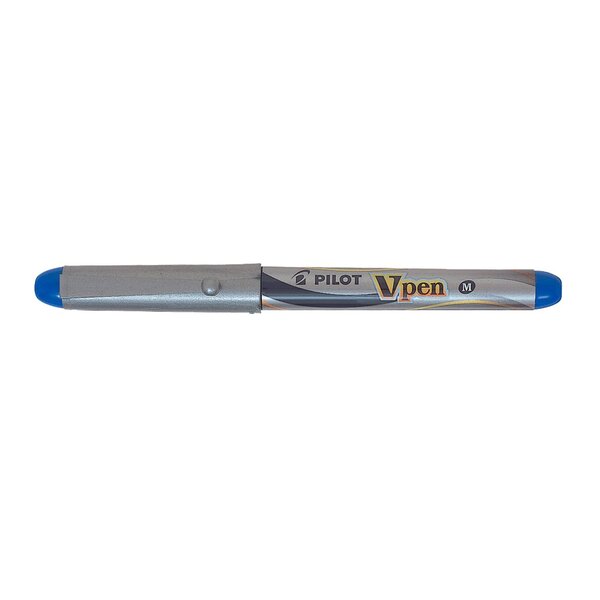 Stylo plume Jetable V-Pen SILVER Pointe Moyenne Bleu x 12 PILOT