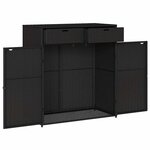 vidaXL Armoire de rangement de jardin noir 105x55x113cm résine tressée