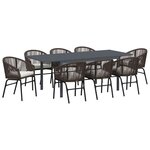 vidaXL Ensemble de salle à manger pour jardin 9 Pièces Marron Poly rotin