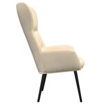 vidaXL Chaise de relaxation avec tabouret Crème Tissu