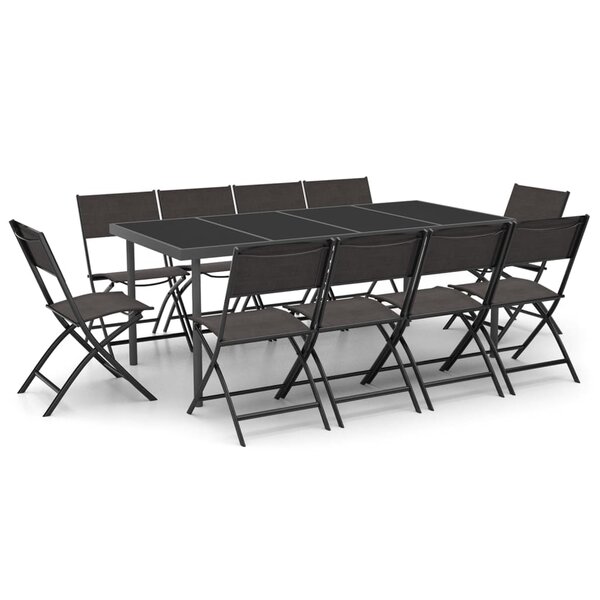 vidaXL Mobilier de salle à manger d'extérieur 11 Pièces Acier