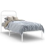 vidaXL Cadre de lit métal avec tête de lit blanc 80x200 cm
