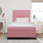 vidaXL Lit à ressorts avec matelas Rose 120 x 190 cm Velours
