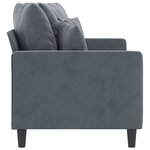 vidaXL Canapé à 2 places Gris foncé 140 cm Velours