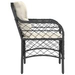 vidaXL Chaises de jardin avec coussins lot de 2 noir résine tressée