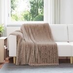 vidaXL Couvertures à jeter 6 Pièces Camel 200 x 150 cm Toison