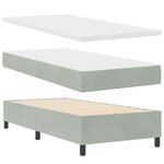 vidaXL Lit à Somier avec Matelas Gris clair 100x200 cm Velours