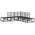 vidaXL Ensemble de canapé de jardin 5 Pièces Noir 211.5 x 211.5 x 71 cm