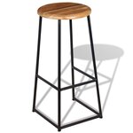 vidaXL Tabourets de bar lot de 2 bois de teck massif
