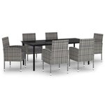 vidaXL Ensemble de salle à manger de jardin 7 Pièces Anthracite