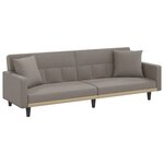 vidaXL Canapé-lit avec coussins taupe tissu