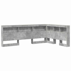 vidaXL Tête de lit de rangement Gris béton 120 cm Bois d'ingénierie