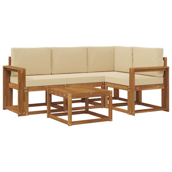 vidaXL Ensemble de canapés d'extérieur 5 pc Naturel et Beige