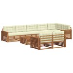 vidaXL Ensemble de canapés d'extérieur 9 pc Naturel et Crème
