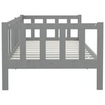 vidaXL Lit Gris Bois de pin massif 90x200 cm
