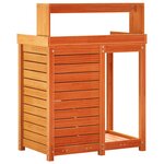 vidaXL Table de rempotage avec étagères marron bois massif de pin