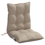 vidaXL Coussins de chaise à dossier bas lot de 2 taupe tissu oxford