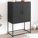 vidaXL Buffet haut noir 68 5x38 5x107 cm acier