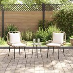 vidaXL Ensemble de salle à manger pour jardin 3 pc Marron et Crème
