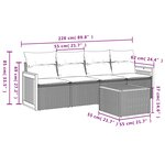 vidaXL Salon de jardin 5 Pièces avec coussins gris résine tressée