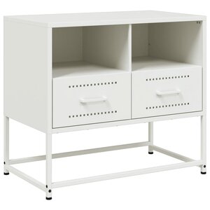 vidaXL Meuble TV blanc 68x39x60 5 cm acier