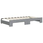 vidaXL Lit de jour avec lit gigogne gris clair 90x190 cm tissu